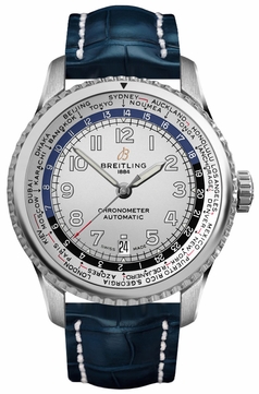 Breitling Navitimer Aviator 8 Unitime 43 Silver Dial Men's Watch AB3521U01G1P2