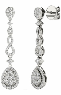 Diamond Earrings, .58 Carat Diamonds on Solid 18k White Gold E20251W