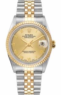 Rolex Datejust 36 Champagne Roman Dial Gold & Steel Unisex Watch 16013
