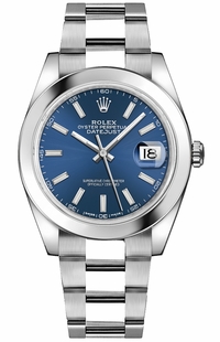 Rolex Datejust 41 Blue Index Dial Oystersteel Men's Watch 126300-0001