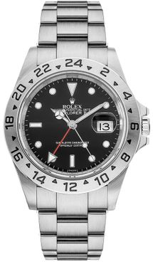 Rolex Explorer II GMT Stainless Steel Black Dial Men's Watch 16570