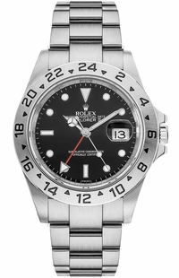Rolex Explorer II GMT Stainless Steel Black Dial Men's Watch 16570