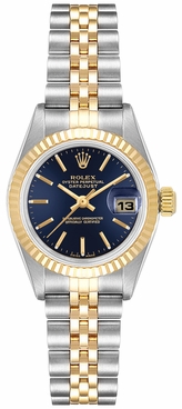 Rolex Lady-Datejust 26 Blue Dial Steel & Yellow Gold Women's Watch 79173