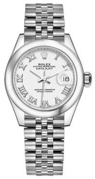 Rolex Lady-Datejust 28 White Roman Numeral Dial Watch 279160-0015