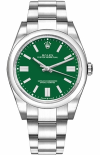 Rolex Oyster Perpetual 41 Green Dial Oystersteel Men's Watch 124300-0005