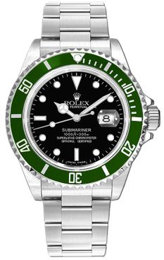Rolex Submariner Date Green Aluminum Bezel Men's Luxury Watch 16610